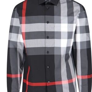 Burberry Black and Red Plaid Men's Shirt